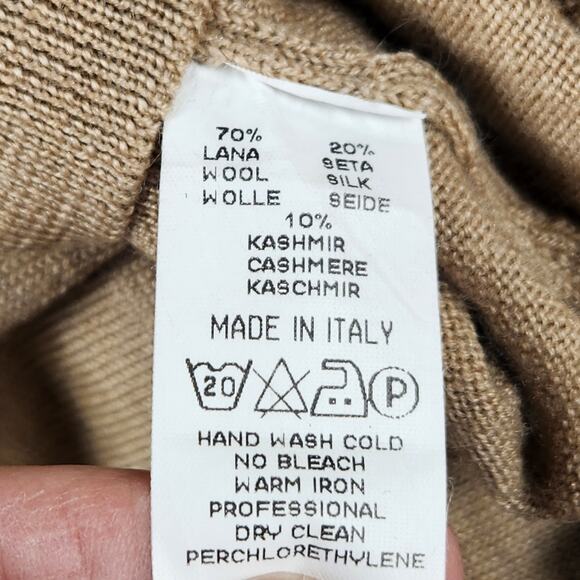 Gran Sasso Made in Italy Wool/Silk/Cashmere Luxury Knit Polo Sweater Men SZ M/L - Picture 15 of 16